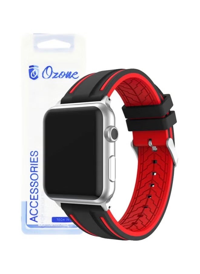 Ozone Replacement Band For Apple Watch 40mm Series 4/38mm 3/2/1 Black/Red 
