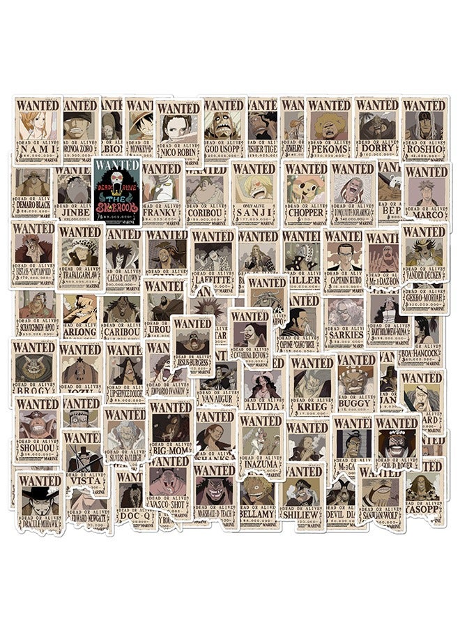 80-Piece "ONE PIECE" Cartoon Stickers, Vinyl Aesthetic Sticker Laptop Stickers for Skateboard, Guitar, Travel Case, Graffiti Sticker Door Luggage Car Bike Bicycle for Kids Teens Girls Adults - Image 1