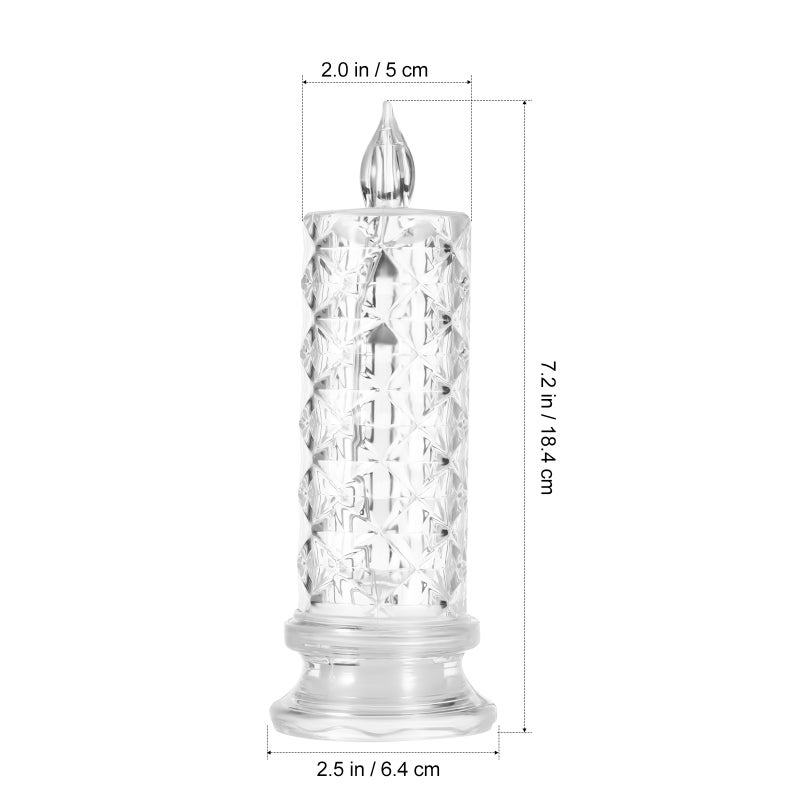 6pcs Candlestick Clear Electric Candle Light Decoration Party Adornment Candle Accessory - Image 2