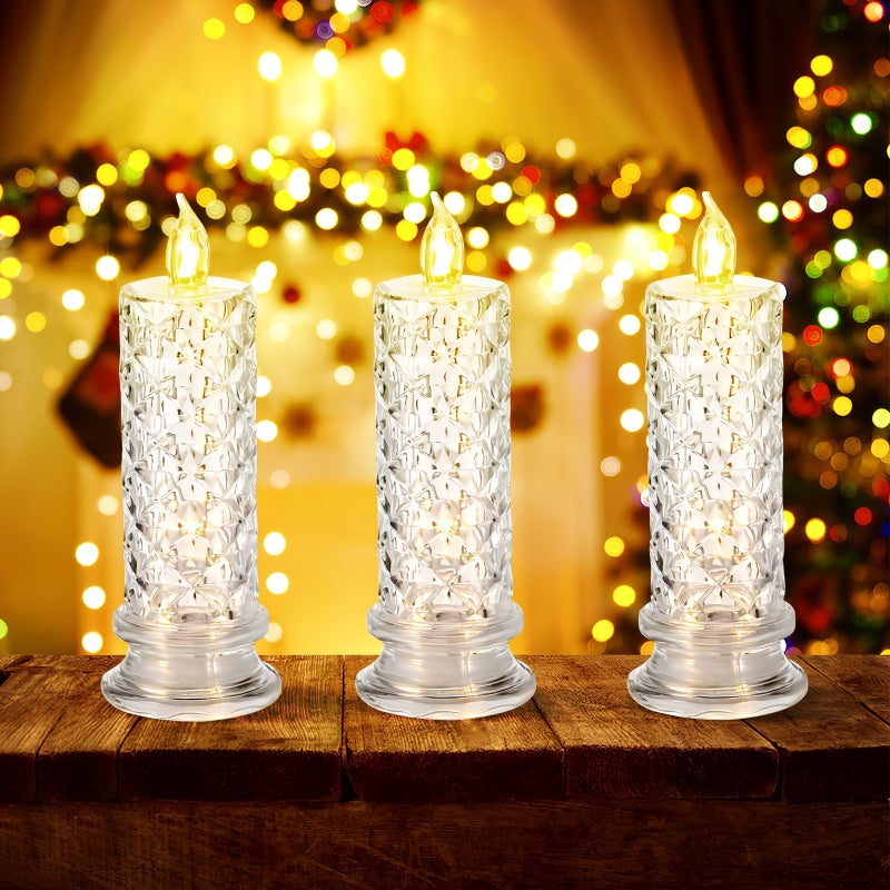 6pcs Candlestick Clear Electric Candle Light Decoration Party Adornment Candle Accessory - Image 5