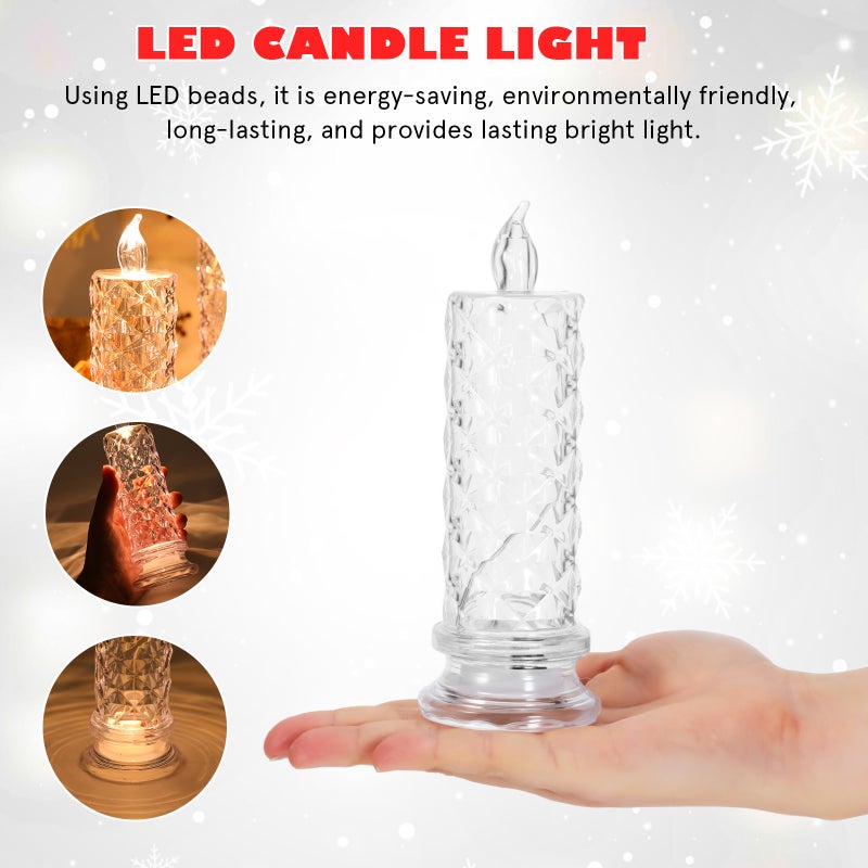 6pcs Candlestick Clear Electric Candle Light Decoration Party Adornment Candle Accessory - Image 4
