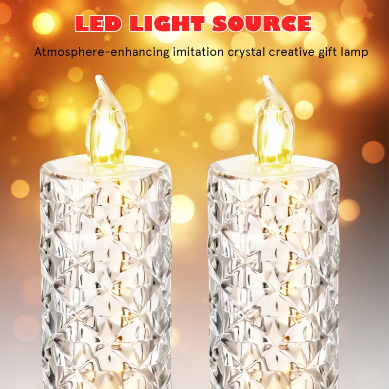 6pcs Candlestick Clear Electric Candle Light Decoration Party Adornment Candle Accessory - Image 3