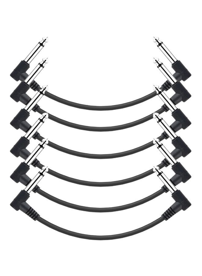 NIBEMINENT 6-Piece Guitar Effect Pedal Instrument Patch Cable I5038B-A Black - Image 1