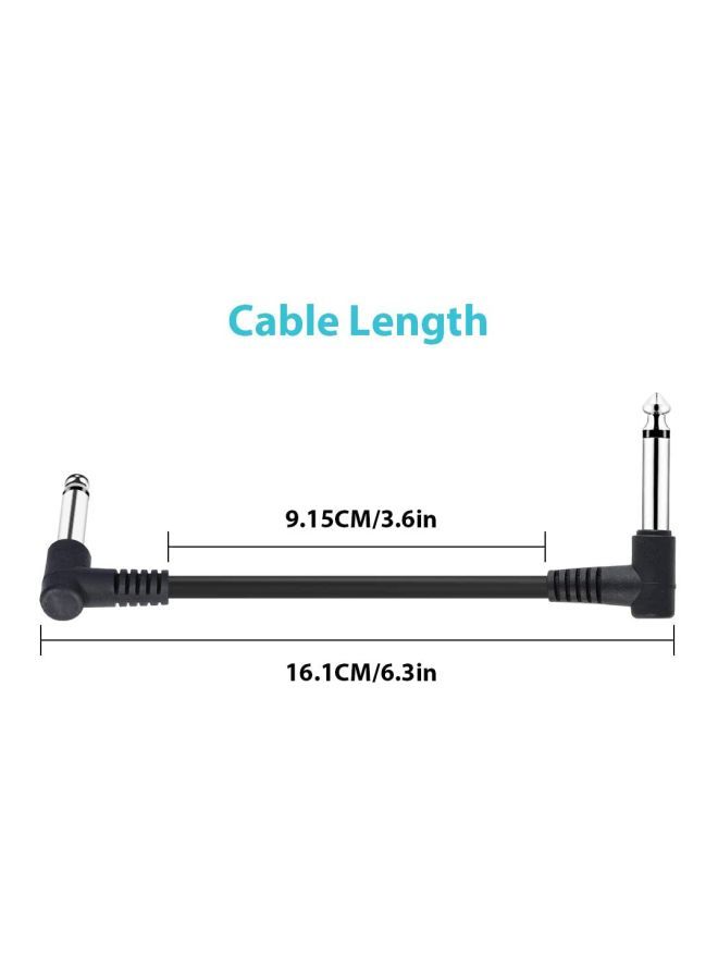 NIBEMINENT 6-Piece Guitar Effect Pedal Instrument Patch Cable I5038B-A Black - Image 3