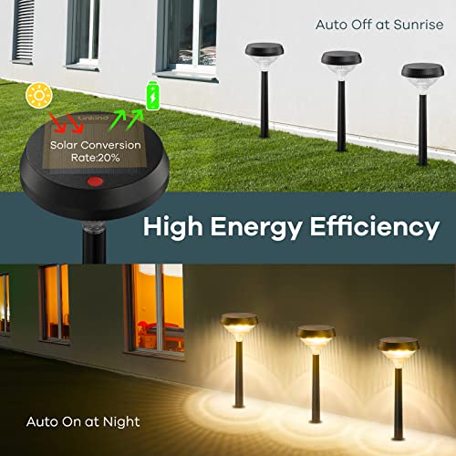 Linkind Solar Pathway Lights 4 Pack, Solar Lights Outdoor, Warm White Path Waterproof for Walkway Yard Landscape Garden - Image 2