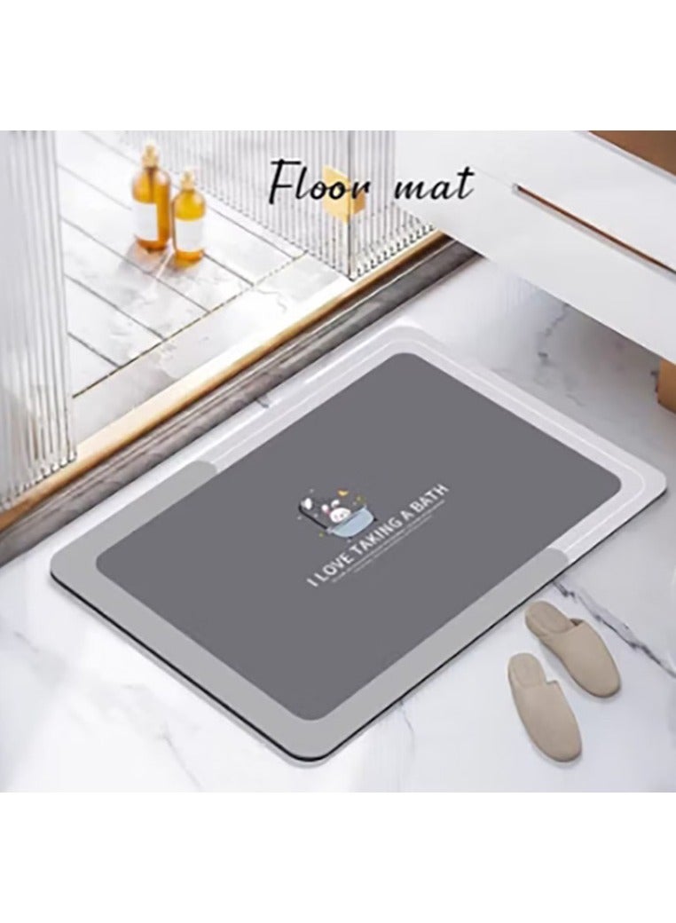 Jingke Quick-drying Absorbent Floor Mats Bathroom Anti-slip Mats Toilet Absorbent Foot Mats Entry-level Mats 40*60cm  033 - Image 1