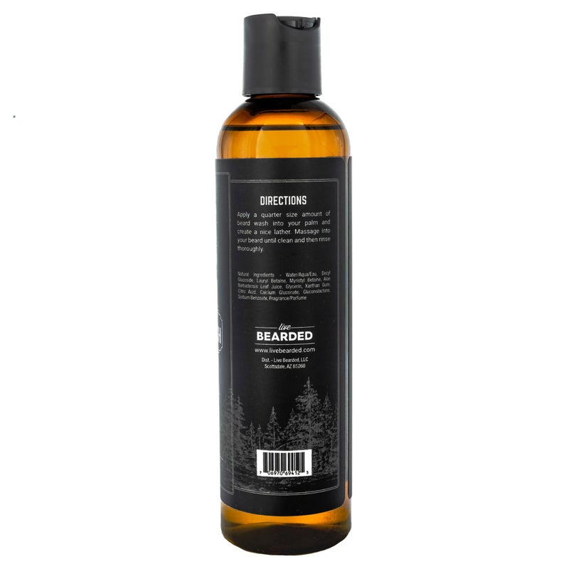 Live Bearded Beard Wash, 8 fl oz - Water-Based Face Cleanser with All-Natural Ingredients for a Gentle, Deep Clean - Made in the USA | Executive Scent - Cedar, Vanilla - Image 2