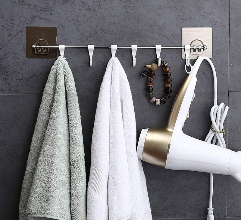 Yorten Magic Sticker Series Self Adhesive Bathroom Towel Hanger Hook Kitchen Hanger Hooks (6 Hooks),Design 59 - Image 4