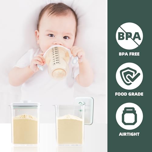 Tourdeus Baby Milk Powder Container - 2300ml Air Tight Formula Dispenser with Spoon and Scraper, BPA-Free, Clear, 28OZ, 1.76LB, 800g - Image 2