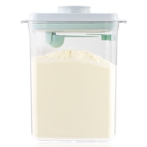 Tourdeus Baby Milk Powder Container - 2300ml Air Tight Formula Dispenser with Spoon and Scraper, BPA-Free, Clear, 28OZ, 1.76LB, 800g - Image 1
