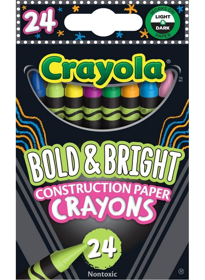 Crayola Construction Paper Crayons, School & Art Supplies, 24 Count, Assorted Co - Image 1