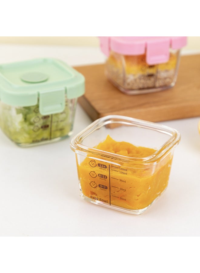 Three Suit High Borosilicate Glass Baby Food Fresh-keeping Box Children's Baby Bowl Sealed Storage Heat-resistant Microwave Oven-Specifications:1 Set Of Color Boxes (3 Pieces), 30 Sets (90 Pieces) Per Box. It Is Recommended To Buy The Whole Box