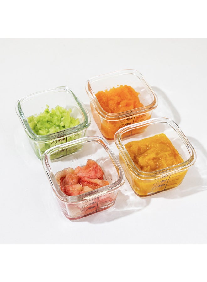 Three Suit High Borosilicate Glass Baby Food Fresh-keeping Box Children's Baby Bowl Sealed Storage Heat-resistant Microwave Oven-Specifications:1 Set Of Color Boxes (3 Pieces), 30 Sets (90 Pieces) Per Box. It Is Recommended To Buy The Whole Box