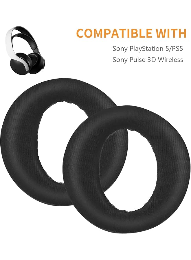إيروريكس وسائد أذن لسماعات الرأس PS5 من جل التبريد Pulse 3D وسائد أذن لاسلكية بديلة لسماعات الرأس Sony Playstation 5 Ps5 Pulse 3D اللاسلكية للألعاب وسائد أذن ناعمة ومريحة باللون الأسود - Image 5