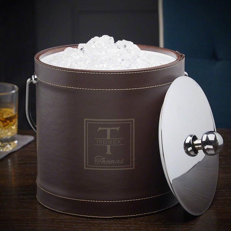 HomeWetBar Brown Personalized Insulated Ice Bucket  Oakhill Custom Ice Bucket by HomeWetBar  - Image 1