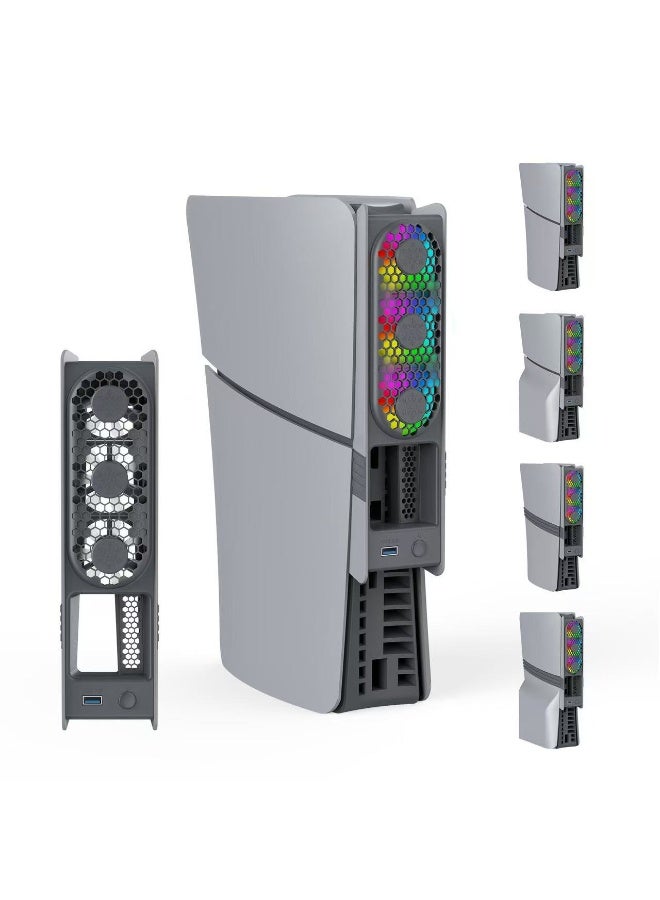 PS5 Pro/PS5 Slim universal rear cooling fan with RGB light intelligent temperature control fan accessory - Image 3