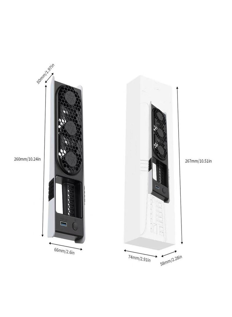PS5 Pro/PS5 Slim universal rear cooling fan with RGB light intelligent temperature control fan accessory - Image 2