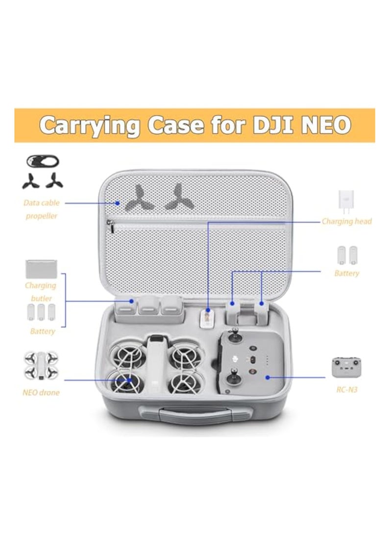 KASTWAVE Carrying Case for DJI NEO, Portable Travel Case Waterproof Storage Bag for DJI Neo, Compatible with RC-N3/N2 Remote Controller, Neo Intelligent Flight Battery, Charging Hub, Drone Accessories - Image 2