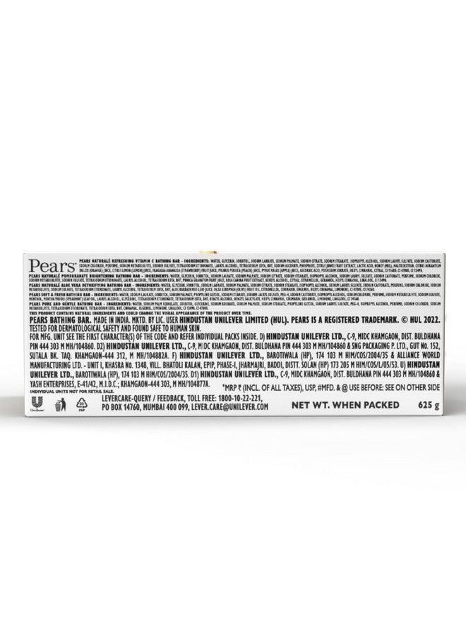 Pears Variety Pack Bathing Soap Bar 125 g (Pack of 5) With Glycerin for Glowing Skin & Body - Paraben Free, For Men & Women - Image 2