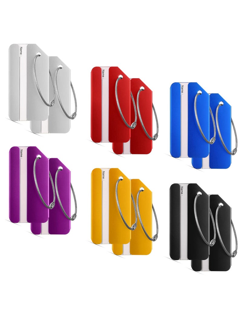 Generic 12PCS Aluminum Metal Luggage Tags for Travel, Waterproof ID Card Holders with Wire Loops, Durable Suitcase Tags for Easy Identification and Organization.  - Image 1