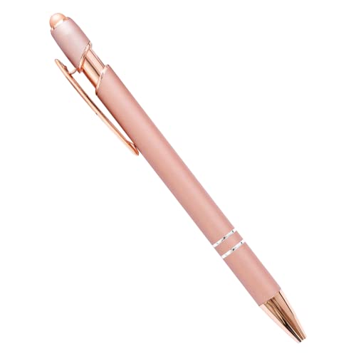PASISIBICK 8 Pack Rose Gold Ballpoint Pen 2-in-1 Stylus Retractable Metal Stylus Pen for Touch Screens with Stylus tip, 1.0 mm Black Ink（8 PCS Rose Gold） - Image 5