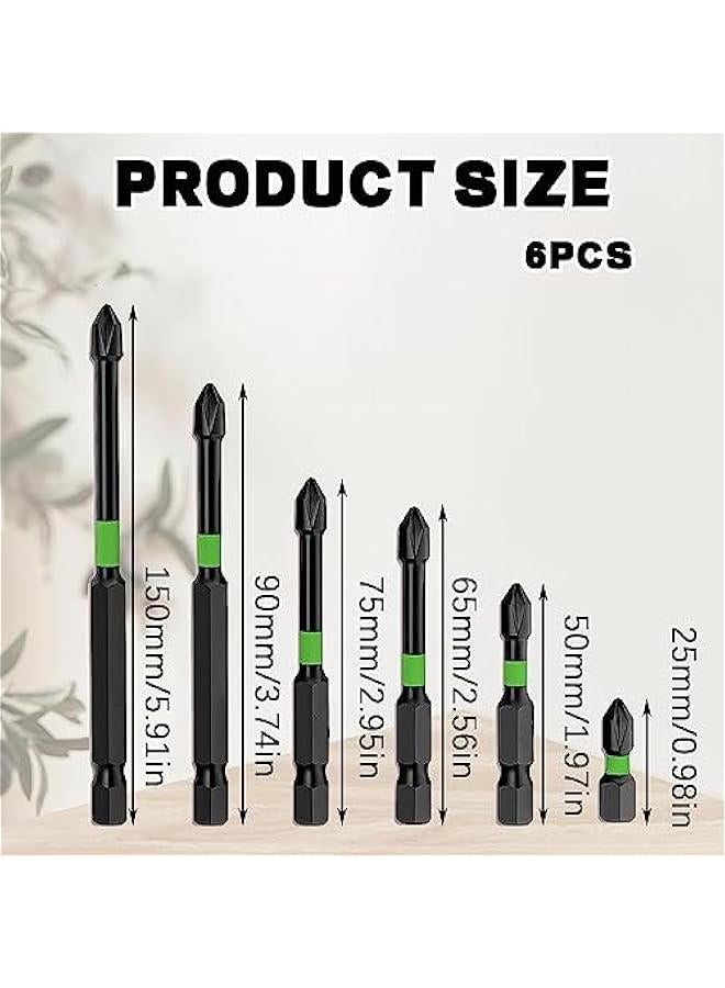 BWSJ 6  Magnetic Screwdriver Bit Sets Non Slip Magnetic Drill Bits for Rope Drills Cordless Drills Hand Screwdrivers Electric Drills Air Drills Mechanical Equipment - Image 2