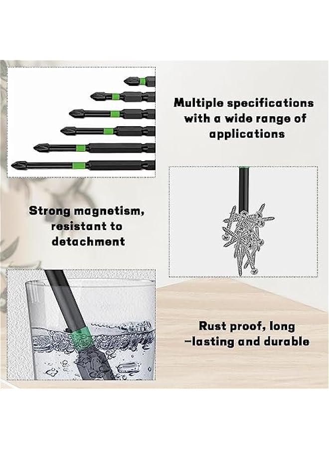 BWSJ 6  Magnetic Screwdriver Bit Sets Non Slip Magnetic Drill Bits for Rope Drills Cordless Drills Hand Screwdrivers Electric Drills Air Drills Mechanical Equipment - Image 3