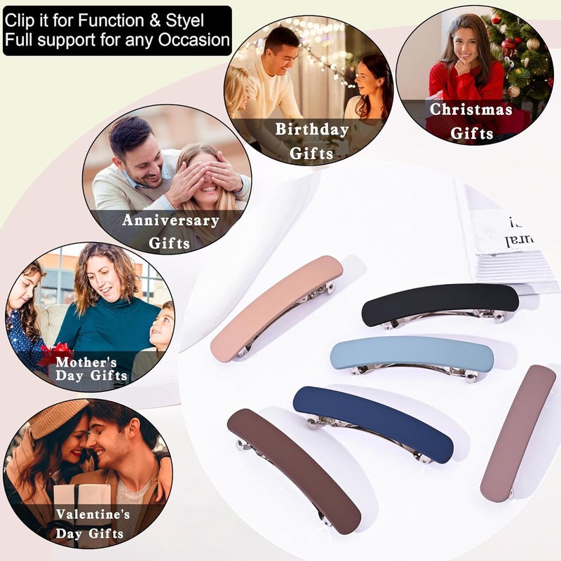 Fsmiling مشابك شعر للنساء مشبك شعر فرنسي متوسط غير لامع مجموعة 4 قطع - Image 5