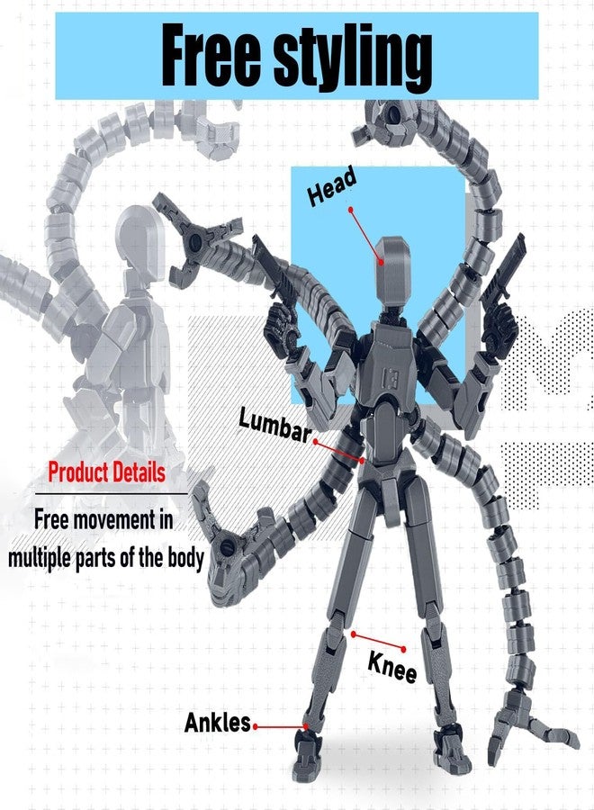 RAMONI مجموعة ألعاب شخصيات راموني، دمية على شكل أخطبوط T13، لعبة متعددة المفاصل مطبوعة بتقنية الطباعة ثلاثية الأبعاد، مجموعة ألعاب روبوت تايتان 13 المفصلية، ديكور مكتبي للألعاب، هدية - Image 4