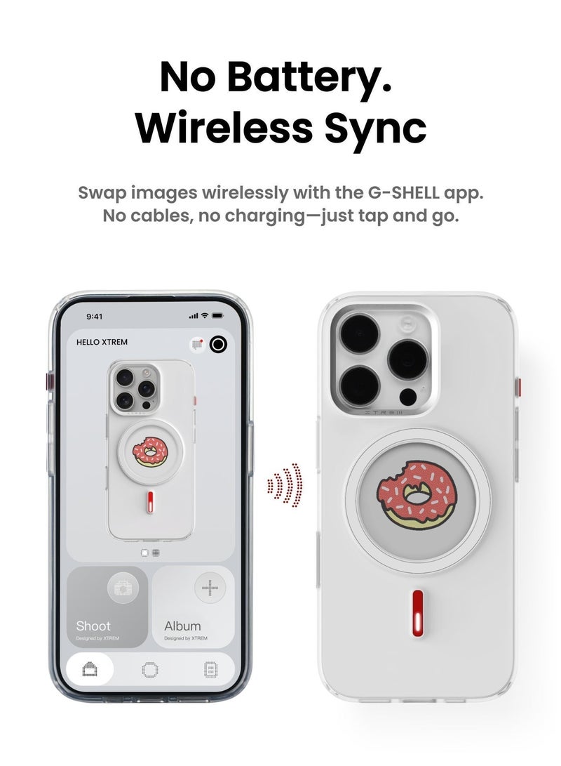 Xtrem iPhone 17 Magnetic NFC E-Ink Display Case – MagSafe Compatible Customizable Screen Cover with Wireless Charging Support – Unique Smart Back Cover | Oeli Xtrem - White - Image 2