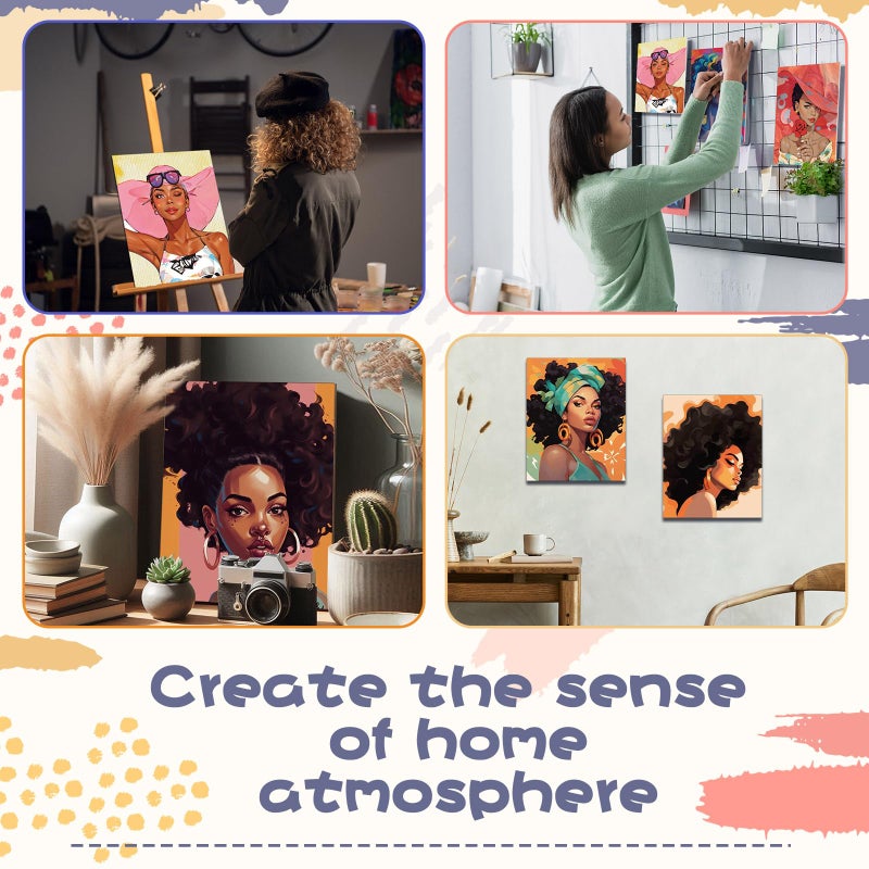 Sherr 108 Pcs 12 Set Lady Sip and Paint Kit for Adults 8''x10'' Pre Drawn Canvas to Paint DIY Acrylic Painting Kit Pre Printed Canvas for Date Night Mother's Day Party Team Building - Image 5