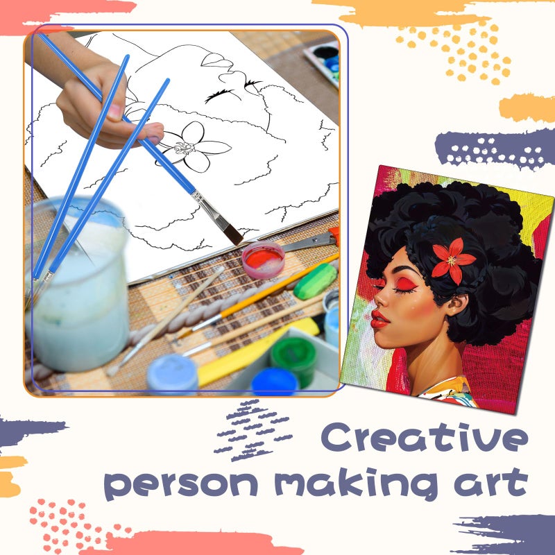 Sherr 108 Pcs 12 Set Lady Sip and Paint Kit for Adults 8''x10'' Pre Drawn Canvas to Paint DIY Acrylic Painting Kit Pre Printed Canvas for Date Night Mother's Day Party Team Building - Image 4