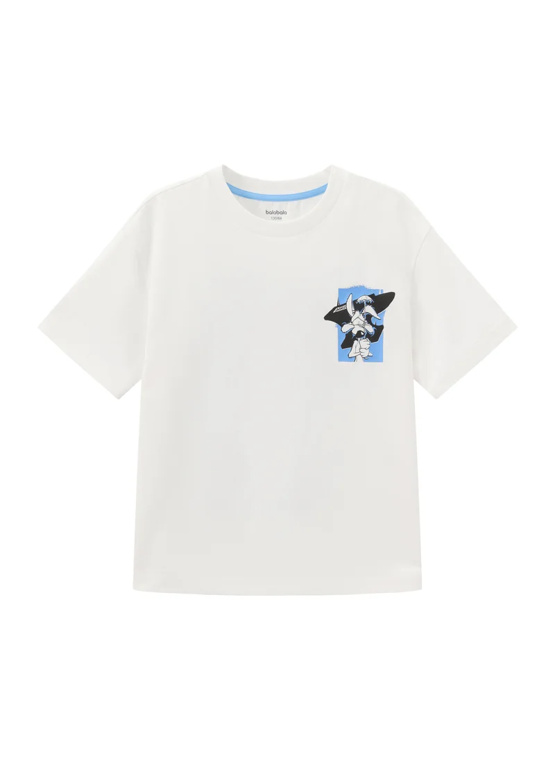 Balabala White Kids Boys Round v-neck short-sleeved T-shirt for Men | Best Price UAE