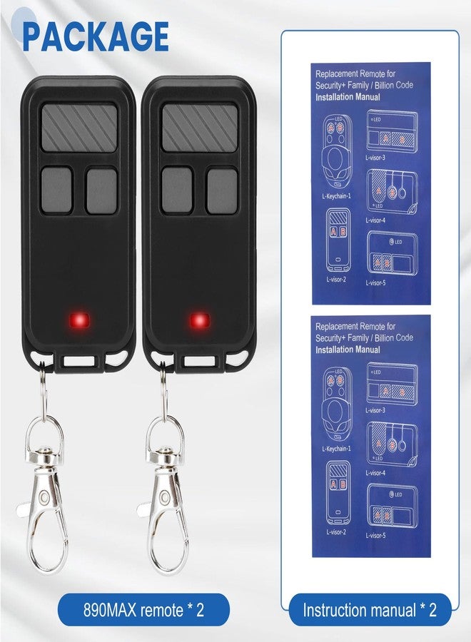 Pevxou 2 for Liftmaster Chamberlain Craftsman Garage Door Opener Remote 890Max 893MAX 893LM 371LM 373LM G953EV-P2, Key Chain Garage Door Opener Remote for Purple Red Yellow Orange Green Learn Buttons - Image 3