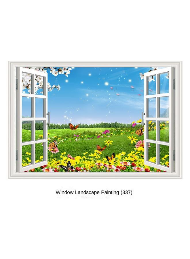 Bluejw Ci Yan Stickers Three-dimensional Fake Window Wall Stickers Decorative Painting Bedroom Living Room Dining Room Background Wall Self-adhesive Landscape Mural - Image 1