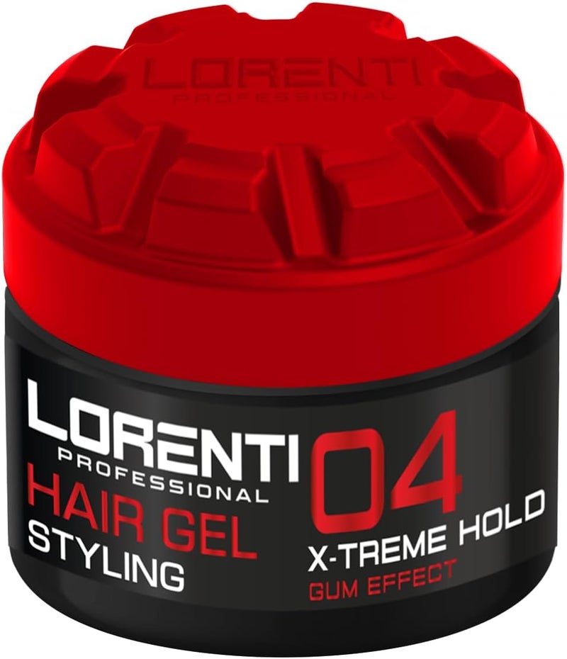 Lorenti Hair Styling Gel Strong Hold Edge Control Gum Effect Natural Shine 300ml Red XTreme Hold