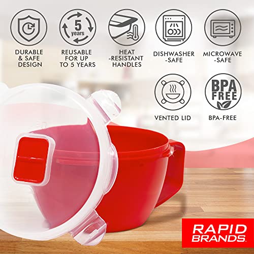 Rapid Brands Rapid Plastic Noodle/Soup Bowl | Microwave Soup & Noodles in Minutes | Perfect for Dorm, Small Kitchen, or Office | Dishwasher-Safe, Microwaveable, & BPA-Free - Image 5