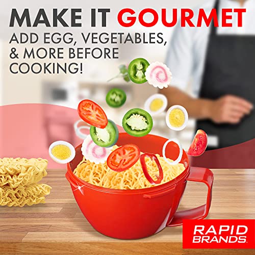 Rapid Brands Rapid Plastic Noodle/Soup Bowl | Microwave Soup & Noodles in Minutes | Perfect for Dorm, Small Kitchen, or Office | Dishwasher-Safe, Microwaveable, & BPA-Free - Image 4