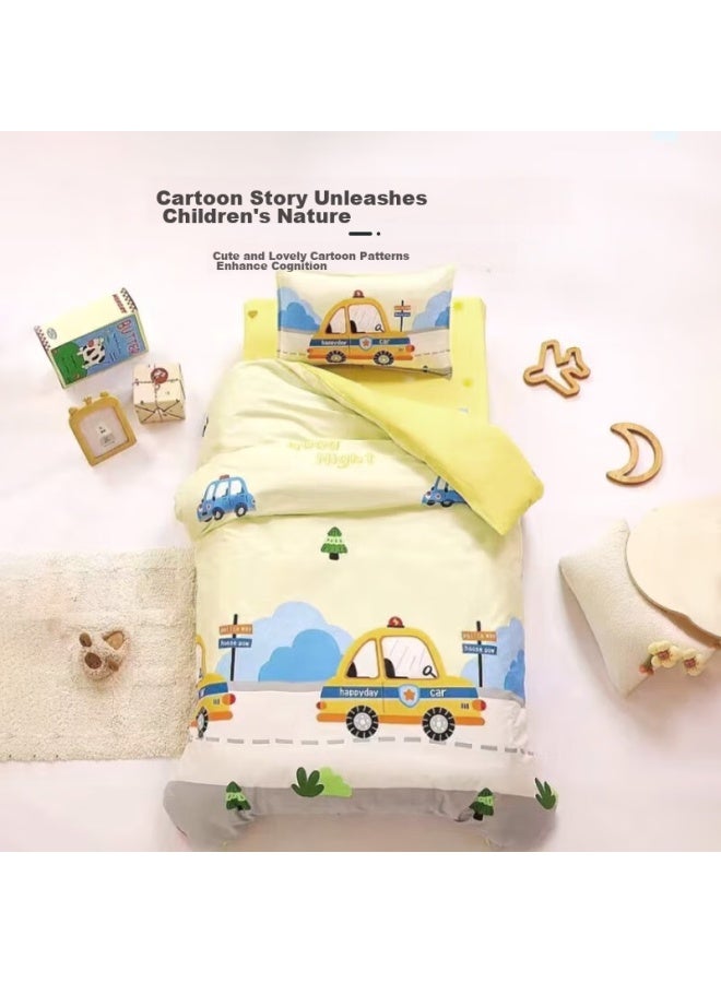 9i9 Children's Duvet Cover, Pure Cotton, Baby Quilt Cover, Infant Kindergarten Bedding, Class A Nap Supplies, Car, 150*120 - Image 4