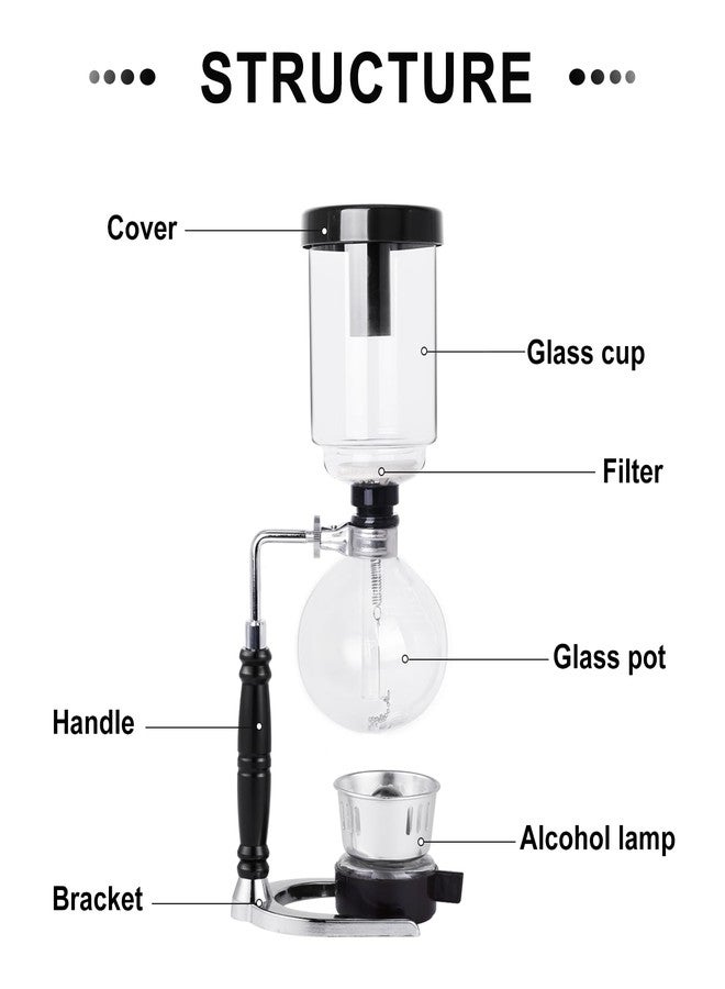 YUCHENGTECH Siphon Syphon Coffee Maker Tabletop Glass Siphon Pot Glass Technica Siphon Vacuum Coffee Maker(5 Cups(600ml)) - Image 2