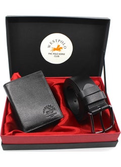 My Bag Basket Valentine's Day Special Polo Horse Club Leather Belt and Wallet Set