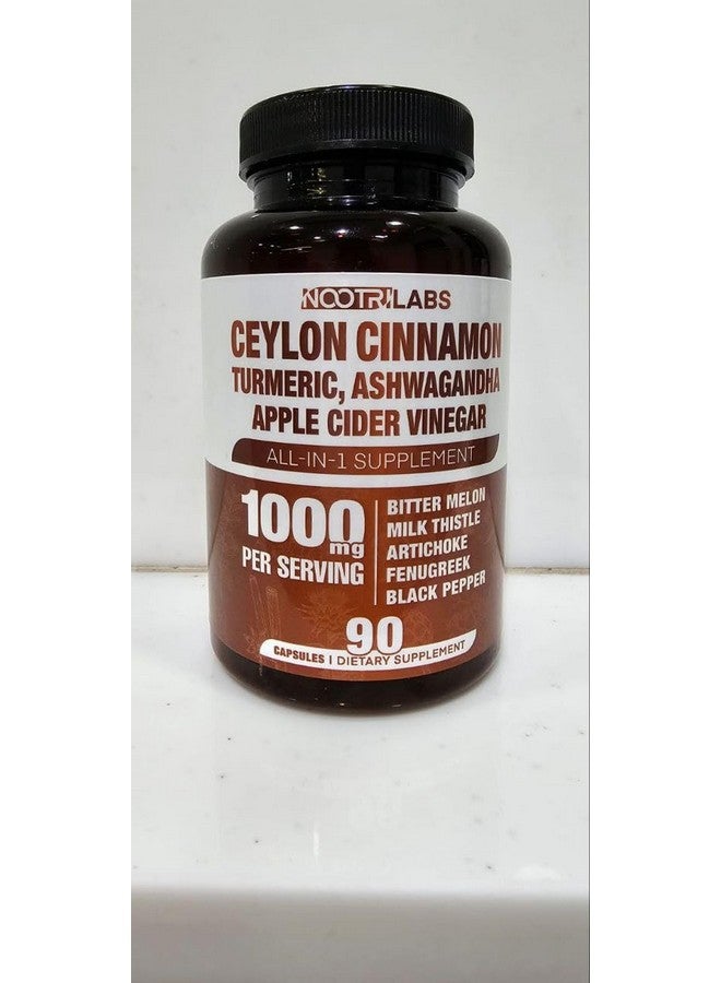 All-in-1 1000mg Highest Potency Ceylon Cinnamon, Turmeric, Apple Cider Vinegar, Ashwagandha, Bitter Melon with Milk Thistle, Artichoke & Fenugreek - Gluco Health Support - 90 Vegan Capsules - Image 4
