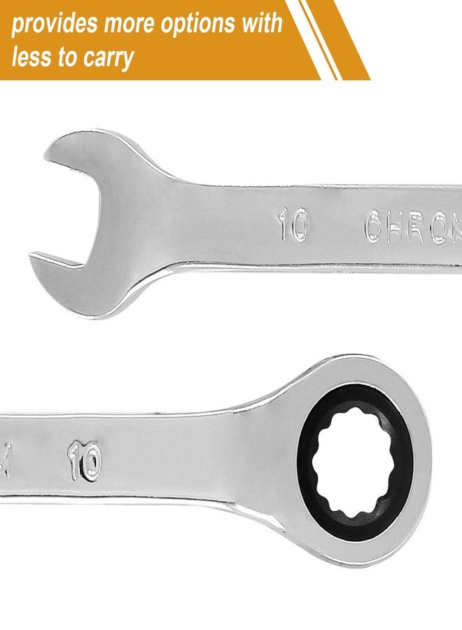 PHITUODA 2PCS 10mm Ratcheting Wrench, CR-V Steel Reversible Ratchet Wrench, SAE and Metric 72 Teeth - Image 2