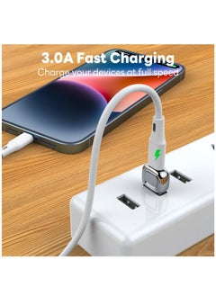 Excefore 2 Pcs USB to C Adapter, C to USB Adapter, Converter For Apple Watch Ultra iWatch 7 8 9, iPhone 14 13 12 11 15 Plus Pro Max, AirPods, iPad Air,Samsung Galaxy S23 S22, Silver  - Image 3