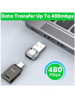 Excefore 2 Pcs USB to C Adapter, C to USB Adapter, Converter For Apple Watch Ultra iWatch 7 8 9, iPhone 14 13 12 11 15 Plus Pro Max, AirPods, iPad Air,Samsung Galaxy S23 S22, Silver  - Image 4