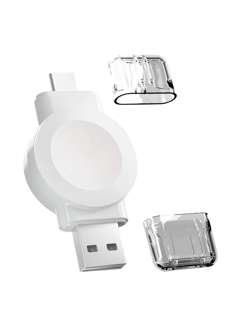 Portable Apple Watch Charger, Charger for Apple Watch 2 in 1 Portable Magnetic Wireless USB and Type-C Charger Cordless Travel Charger Quick Charge for iWatch Ultra Series 8 7 SE 6 5 4 3 2 1 - Image 1