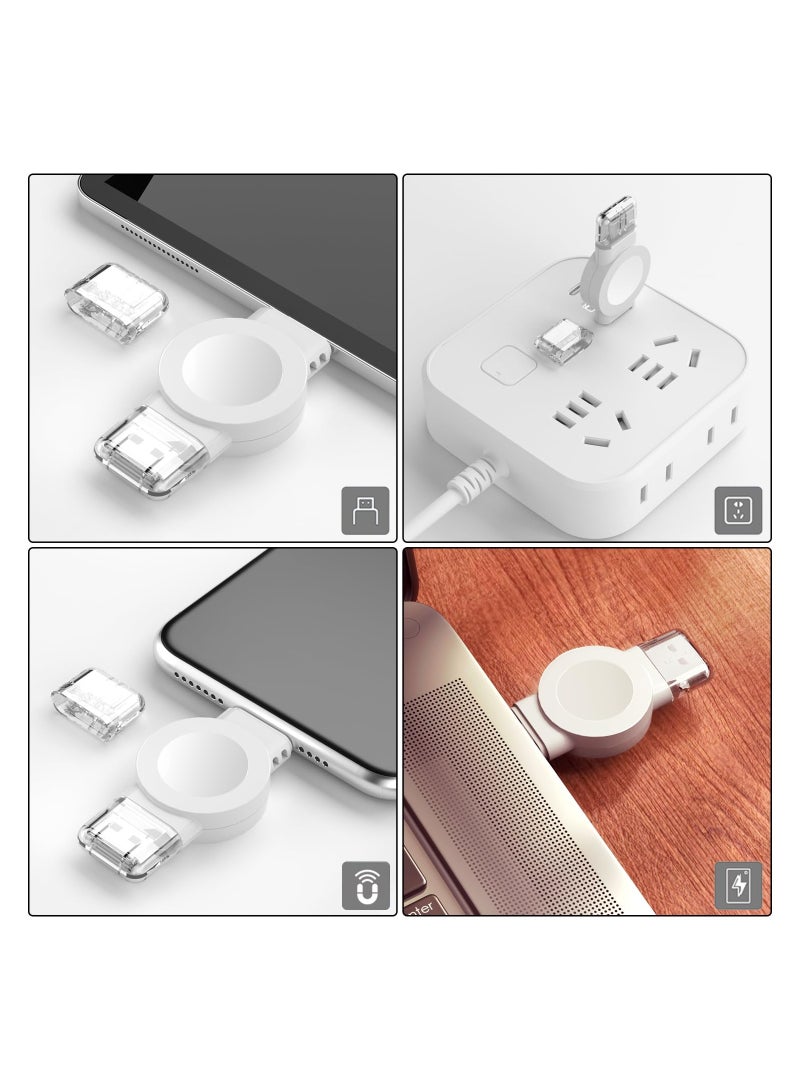 Portable Apple Watch Charger, Charger for Apple Watch 2 in 1 Portable Magnetic Wireless USB and Type-C Charger Cordless Travel Charger Quick Charge for iWatch Ultra Series 8 7 SE 6 5 4 3 2 1 - Image 3