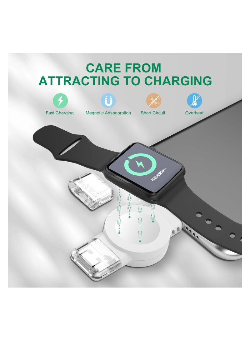 Portable Apple Watch Charger, Charger for Apple Watch 2 in 1 Portable Magnetic Wireless USB and Type-C Charger Cordless Travel Charger Quick Charge for iWatch Ultra Series 8 7 SE 6 5 4 3 2 1 - Image 2