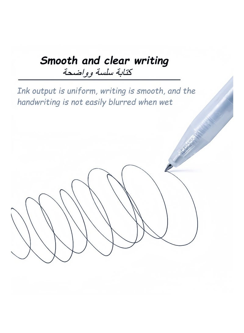 MUJI 10PCS Gel Pens, 0.5MM Retractable Rollerball Pens Fast Drying ink blue ink Smooth Pens Knock Type Premium Rollerball Pen for Writing Note Taking School & Office Stationery Supply - Image 2