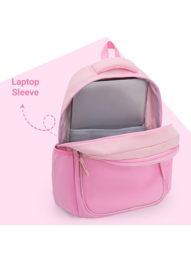 Eazy Kids Personalized 15.3” Lightweight School Backpack for Kids – Good Vibes Only Design, Pink - Image 2